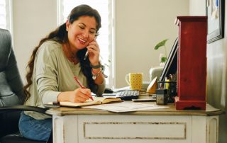 freelance worker in home office