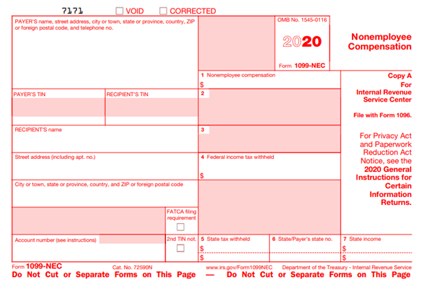 New Form 1099 Nec Non Employee Compensation Virginia Cpa