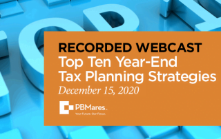 Top 10 Year-End Tax Planning Webinar Recording
