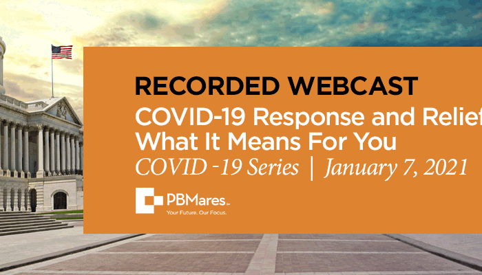 pbmares webinar response and relief