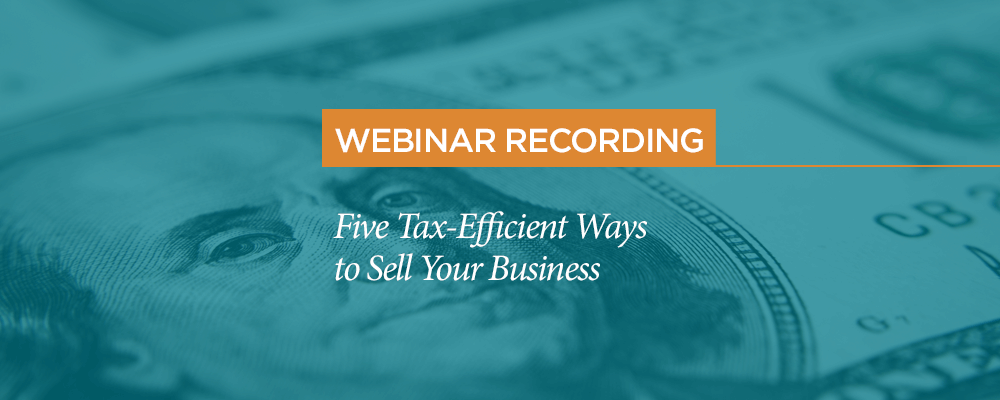 webinar recording pbmares tax strategies to sell your business