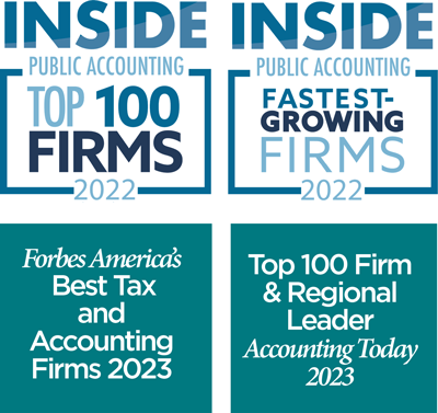 PBMares Inside Public Accounting and Top 100 Firm awards