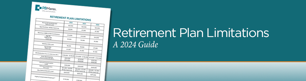 Retirement plan limits banner